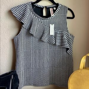 NWT Anthropologie Dolan Callan Houndstooth Top M